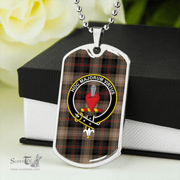 ScottishPlaid Logan #8 Modern Clan Tartan Dog Tag Necklace - Crest Classic Scottish Plaid Tartan Plaid