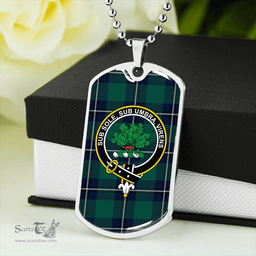 ScottishPlaid Irvine Modern Clan Tartan Dog Tag Necklace - Crest Classic Scottish Plaid Tartan Plaid
