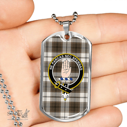 ScottishPlaid Lamont Dress Weathered Clan Tartan Dog Tag Necklace - Crest Classic Scottish Plaid Tartan Plaid