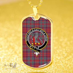 ScottishPlaid MacBean of Tomatin (MacBain of Tomatin) Weathered Clan Tartan Dog Tag Necklace - Crest Classic Scottish Plaid Tartan Plaid