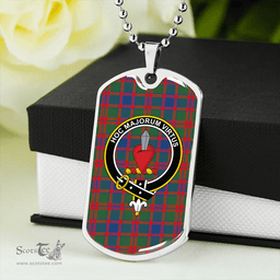 ScottishPlaid Logan #5 Modern Clan Tartan Dog Tag Necklace - Crest Classic Scottish Plaid Tartan Plaid