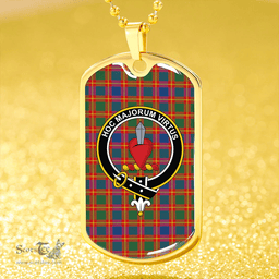 ScottishPlaid Logan #6 Modern Clan Tartan Dog Tag Necklace - Crest Classic Scottish Plaid Tartan Plaid