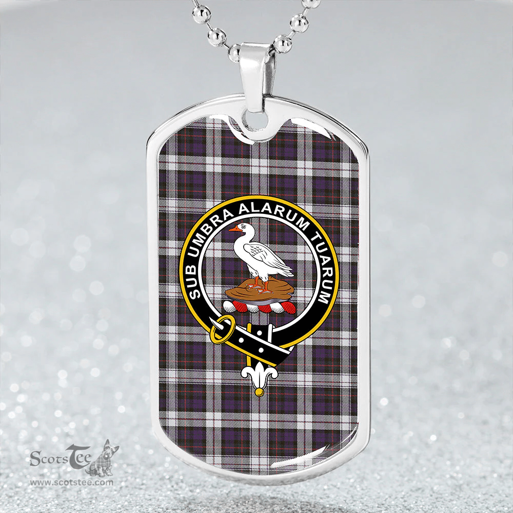 ScottishPlaid Lauder Dress Weathered Clan Tartan Dog Tag Necklace - Crest Classic Scottish Plaid Tartan Plaid