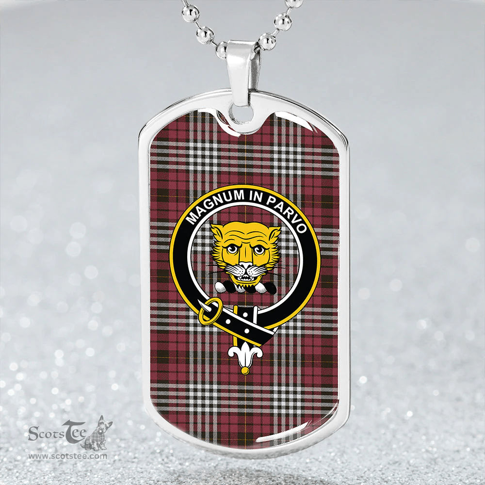 ScottishPlaid Little of Morton Rigg Weathered Clan Tartan Dog Tag Necklace - Crest Classic Scottish Plaid Tartan Plaid