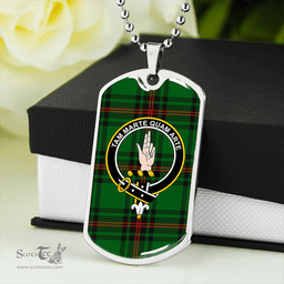 ScottishPlaid Logie Clan Tartan Dog Tag Necklace - Crest Classic Scottish Plaid Tartan Plaid