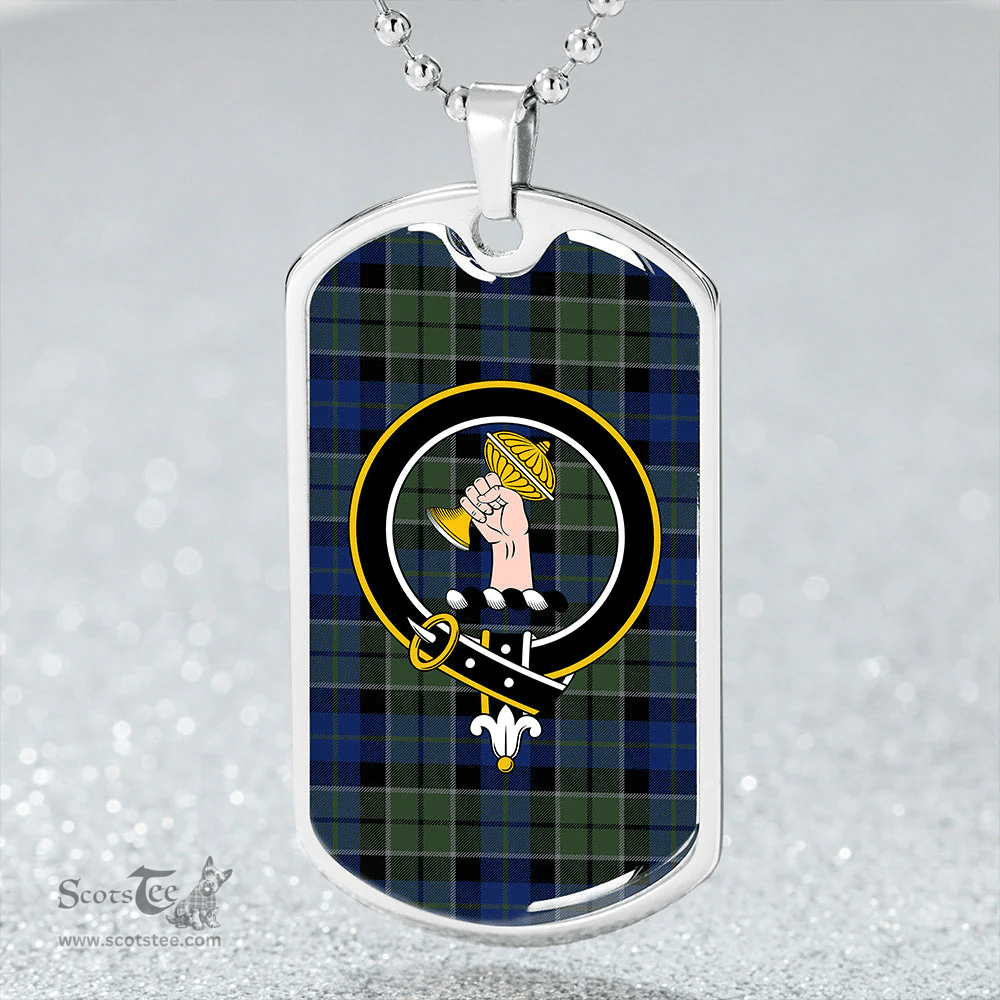 ScottishPlaid Lennie (Leny) Modern Clan Tartan Dog Tag Necklace - Crest Classic Scottish Plaid Tartan Plaid