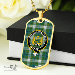 ScottishPlaid Johnstone Dress (Johnson Dress) Ancient Clan Tartan Dog Tag Necklace - Crest Classic Scottish Plaid Tartan Plaid