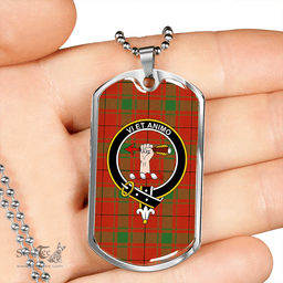 ScottishPlaid MacCulloch #2 (Donald Lord of the Isles #2) Ancient Clan Tartan Dog Tag Necklace - Crest Classic Scottish Plaid Tartan Plaid