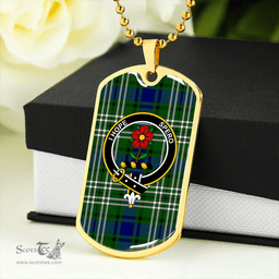 ScottishPlaid Learmonth Clan Tartan Dog Tag Necklace - Crest Classic Scottish Plaid Tartan Plaid