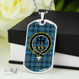 ScottishPlaid Leith District Modern Clan Tartan Dog Tag Necklace - Crest Classic Scottish Plaid Tartan Plaid