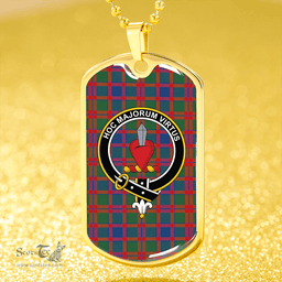 ScottishPlaid Logan #5 Modern Clan Tartan Dog Tag Necklace - Crest Classic Scottish Plaid Tartan Plaid