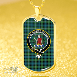 ScottishPlaid Lyon (Liall/Lyall/Lyle) Ancient Clan Tartan Dog Tag Necklace - Crest Classic Scottish Plaid Tartan Plaid