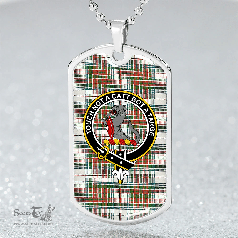 ScottishPlaid MacBean Dress (MacBain Dress) Ancient Clan Tartan Dog Tag Necklace - Crest Classic Scottish Plaid Tartan Plaid