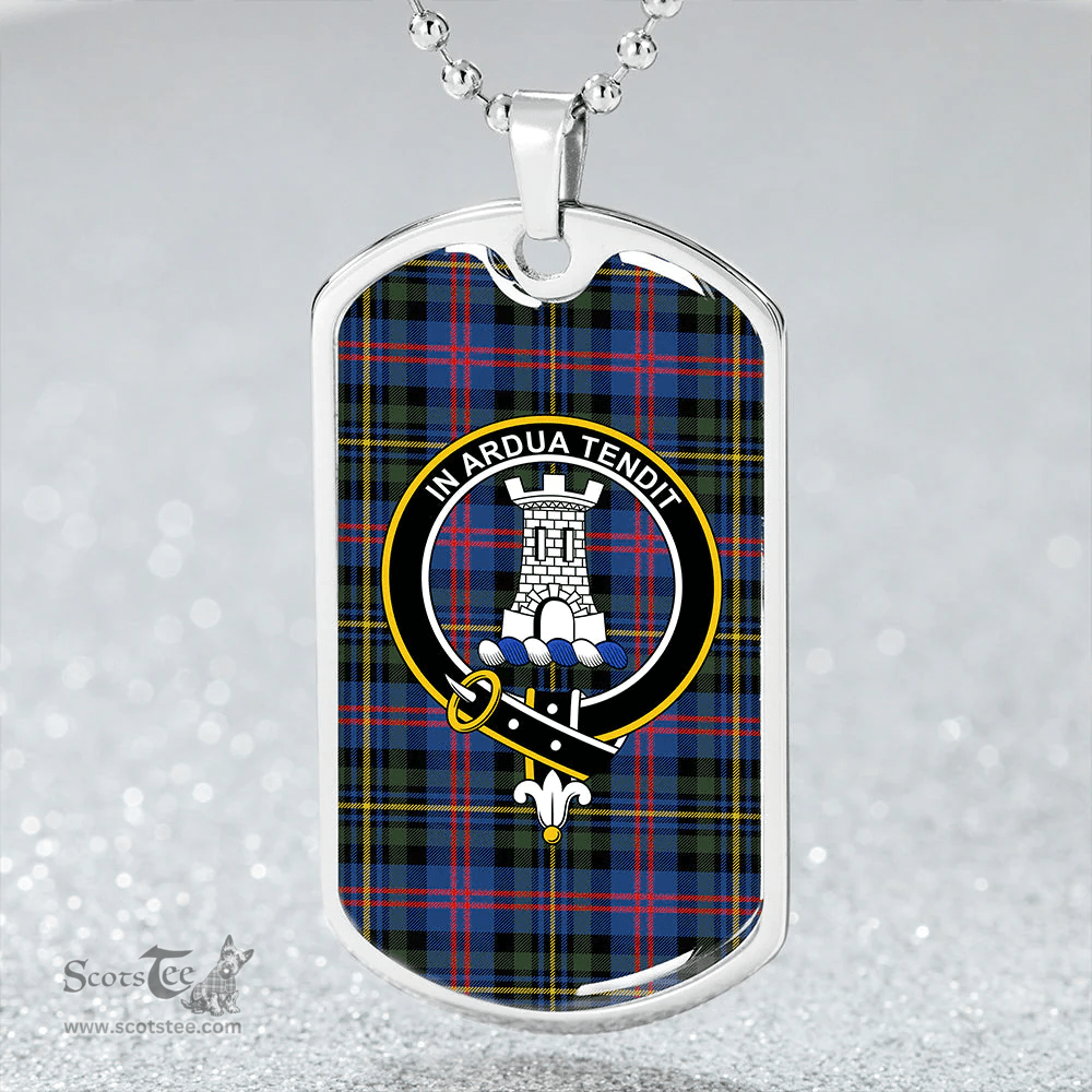 ScottishPlaid MacCallum of Berwick Modern Clan Tartan Dog Tag Necklace - Crest Classic Scottish Plaid Tartan Plaid