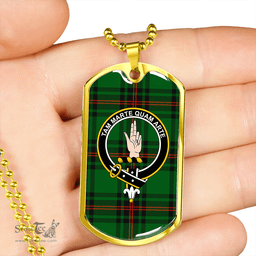 ScottishPlaid Logie Clan Tartan Dog Tag Necklace - Crest Classic Scottish Plaid Tartan Plaid