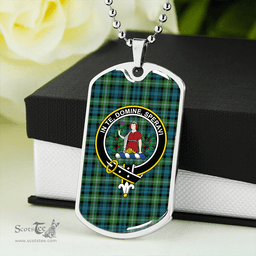 ScottishPlaid Lyon (Liall/Lyall/Lyle) Ancient Clan Tartan Dog Tag Necklace - Crest Classic Scottish Plaid Tartan Plaid