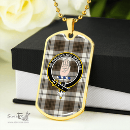 ScottishPlaid Lamont Dress Weathered Clan Tartan Dog Tag Necklace - Crest Classic Scottish Plaid Tartan Plaid
