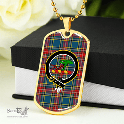 ScottishPlaid MacBeth Pleasanton Modern Clan Tartan Dog Tag Necklace - Crest Classic Scottish Plaid Tartan Plaid