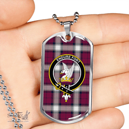 ScottishPlaid Lindsay Dress Dance Green Ancient Clan Tartan Dog Tag Necklace - Crest Classic Scottish Plaid Tartan Plaid