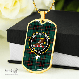 ScottishPlaid MacAulay of Lewis Modern Clan Tartan Dog Tag Necklace - Crest Classic Scottish Plaid Tartan Plaid