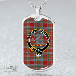 ScottishPlaid MacBean Lord Lyon version (MacBain Lord Lyon version) Modern Clan Tartan Dog Tag Necklace - Crest Classic Scottish Plaid Tartan Plaid