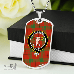 ScottishPlaid MacCulloch #2 (Donald Lord of the Isles #2) Ancient Clan Tartan Dog Tag Necklace - Crest Classic Scottish Plaid Tartan Plaid