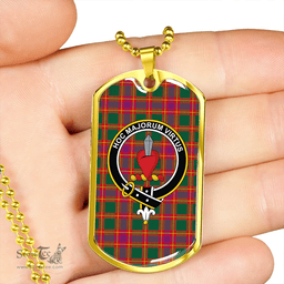 ScottishPlaid Logan #7 Modern Clan Tartan Dog Tag Necklace - Crest Classic Scottish Plaid Tartan Plaid