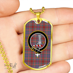 ScottishPlaid MacCall (MacColl) Weathered Clan Tartan Dog Tag Necklace - Crest Classic Scottish Plaid Tartan Plaid
