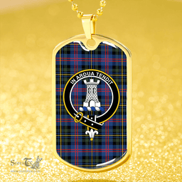 ScottishPlaid MacCallum of Berwick Modern Clan Tartan Dog Tag Necklace - Crest Classic Scottish Plaid Tartan Plaid