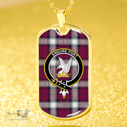 ScottishPlaid Lindsay Dress Dance Green Ancient Clan Tartan Dog Tag Necklace - Crest Classic Scottish Plaid Tartan Plaid