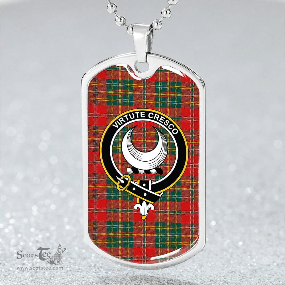 ScottishPlaid Leask Modern Clan Tartan Dog Tag Necklace - Crest Classic Scottish Plaid Tartan Plaid