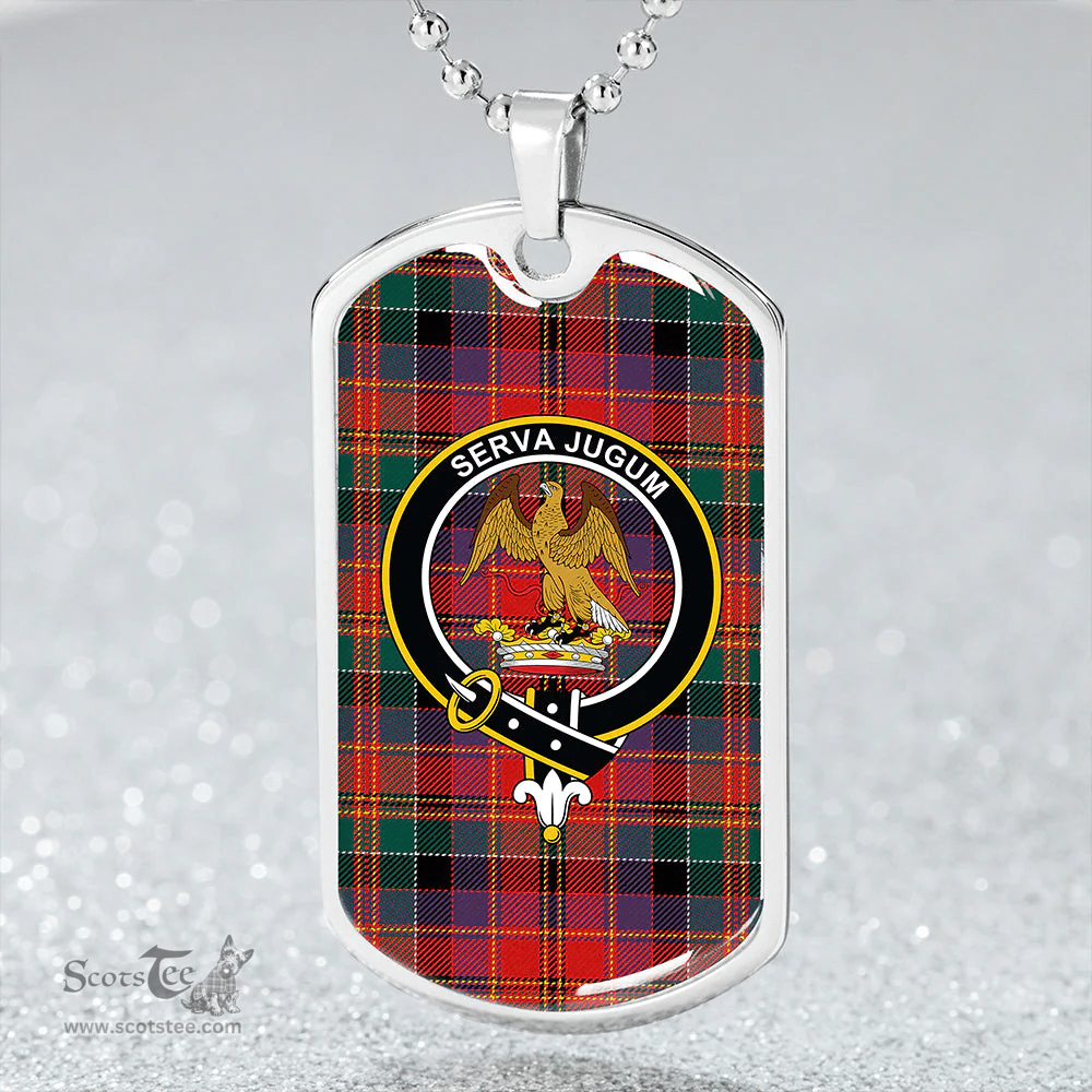ScottishPlaid Leith (Hay #4) Modern Clan Tartan Dog Tag Necklace - Crest Classic Scottish Plaid Tartan Plaid