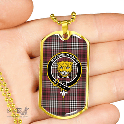 ScottishPlaid Little of Morton Rigg Weathered Clan Tartan Dog Tag Necklace - Crest Classic Scottish Plaid Tartan Plaid