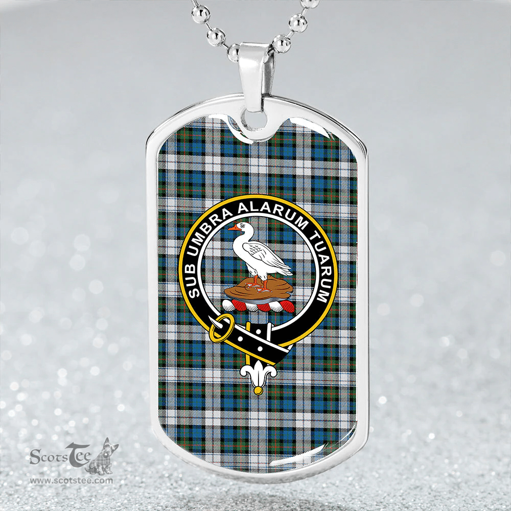 ScottishPlaid Lauder Dress Ancient Clan Tartan Dog Tag Necklace - Crest Classic Scottish Plaid Tartan Plaid