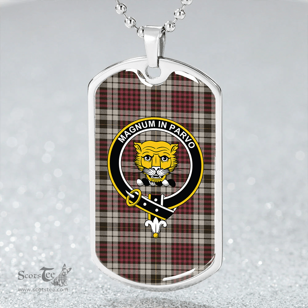ScottishPlaid Little Dress Weathered Clan Tartan Dog Tag Necklace - Crest Classic Scottish Plaid Tartan Plaid