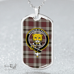ScottishPlaid Little Dress Weathered Clan Tartan Dog Tag Necklace - Crest Classic Scottish Plaid Tartan Plaid