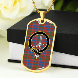 ScottishPlaid MacColl Hunting (MacCall Hunting) Ancient Clan Tartan Dog Tag Necklace - Crest Classic Scottish Plaid Tartan Plaid