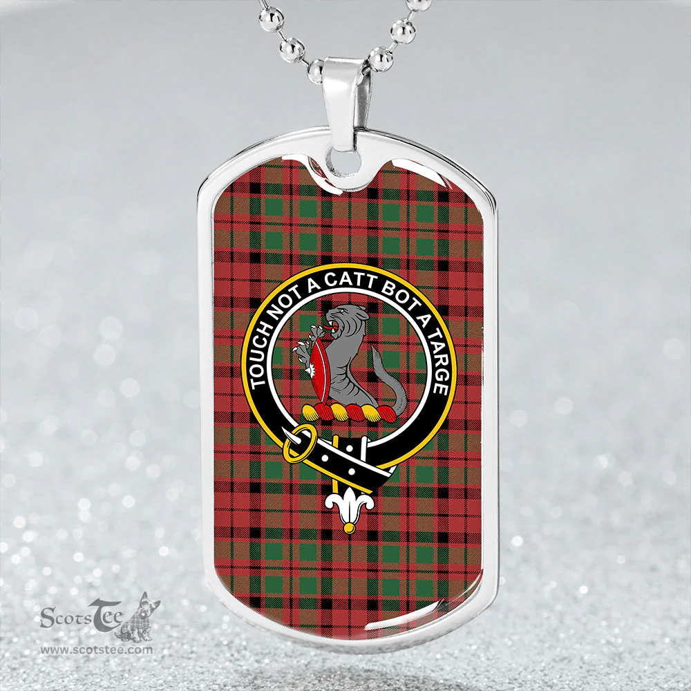 ScottishPlaid MacBean of Tomatin (MacBain of Tomatin) Ancient Clan Tartan Dog Tag Necklace - Crest Classic Scottish Plaid Tartan Plaid