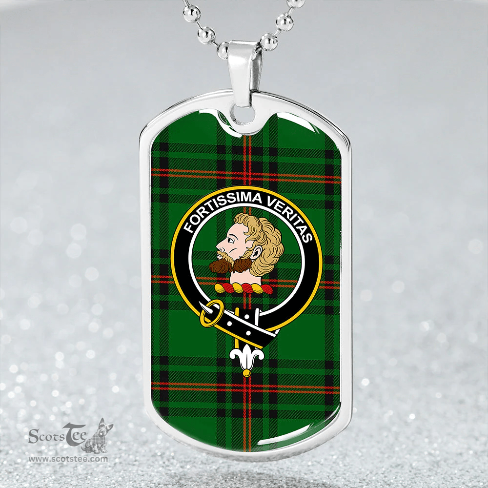 ScottishPlaid Kirkcaldy Clan Tartan Dog Tag Necklace - Crest Classic Scottish Plaid Tartan Plaid