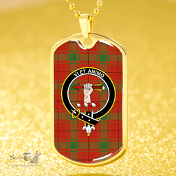 ScottishPlaid MacCulloch #2 (Donald Lord of the Isles #2) Ancient Clan Tartan Dog Tag Necklace - Crest Classic Scottish Plaid Tartan Plaid