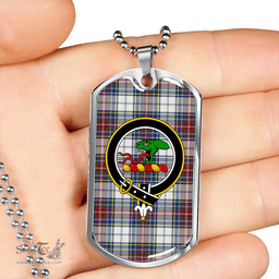 ScottishPlaid MacBeth Dress Modern Clan Tartan Dog Tag Necklace - Crest Classic Scottish Plaid Tartan Plaid