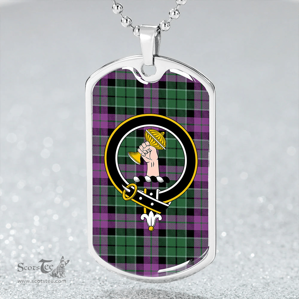 ScottishPlaid Lennie (Leny) Ancient Clan Tartan Dog Tag Necklace - Crest Classic Scottish Plaid Tartan Plaid