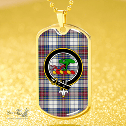 ScottishPlaid MacBeth Dress Modern Clan Tartan Dog Tag Necklace - Crest Classic Scottish Plaid Tartan Plaid