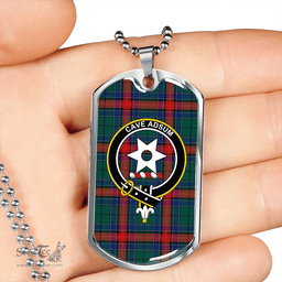 ScottishPlaid Jardine Dress Modern Clan Tartan Dog Tag Necklace - Crest Classic Scottish Plaid Tartan Plaid