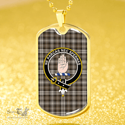 ScottishPlaid Lamont Heather (MacLamont Heather) Weathered Clan Tartan Dog Tag Necklace - Crest Classic Scottish Plaid Tartan Plaid