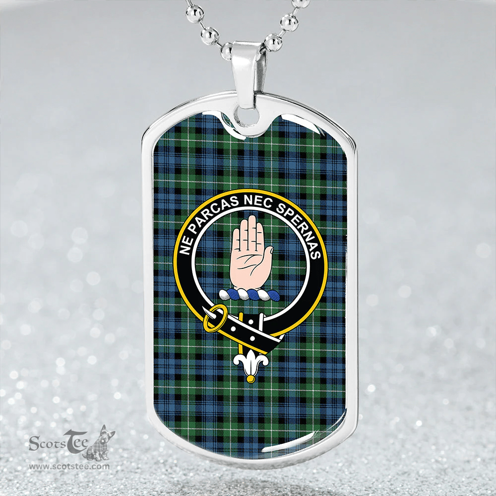 ScottishPlaid Lamont (MacLamont) Ancient Clan Tartan Dog Tag Necklace - Crest Classic Scottish Plaid Tartan Plaid