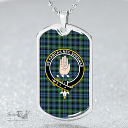 ScottishPlaid Lamont (MacLamont) Ancient Clan Tartan Dog Tag Necklace - Crest Classic Scottish Plaid Tartan Plaid