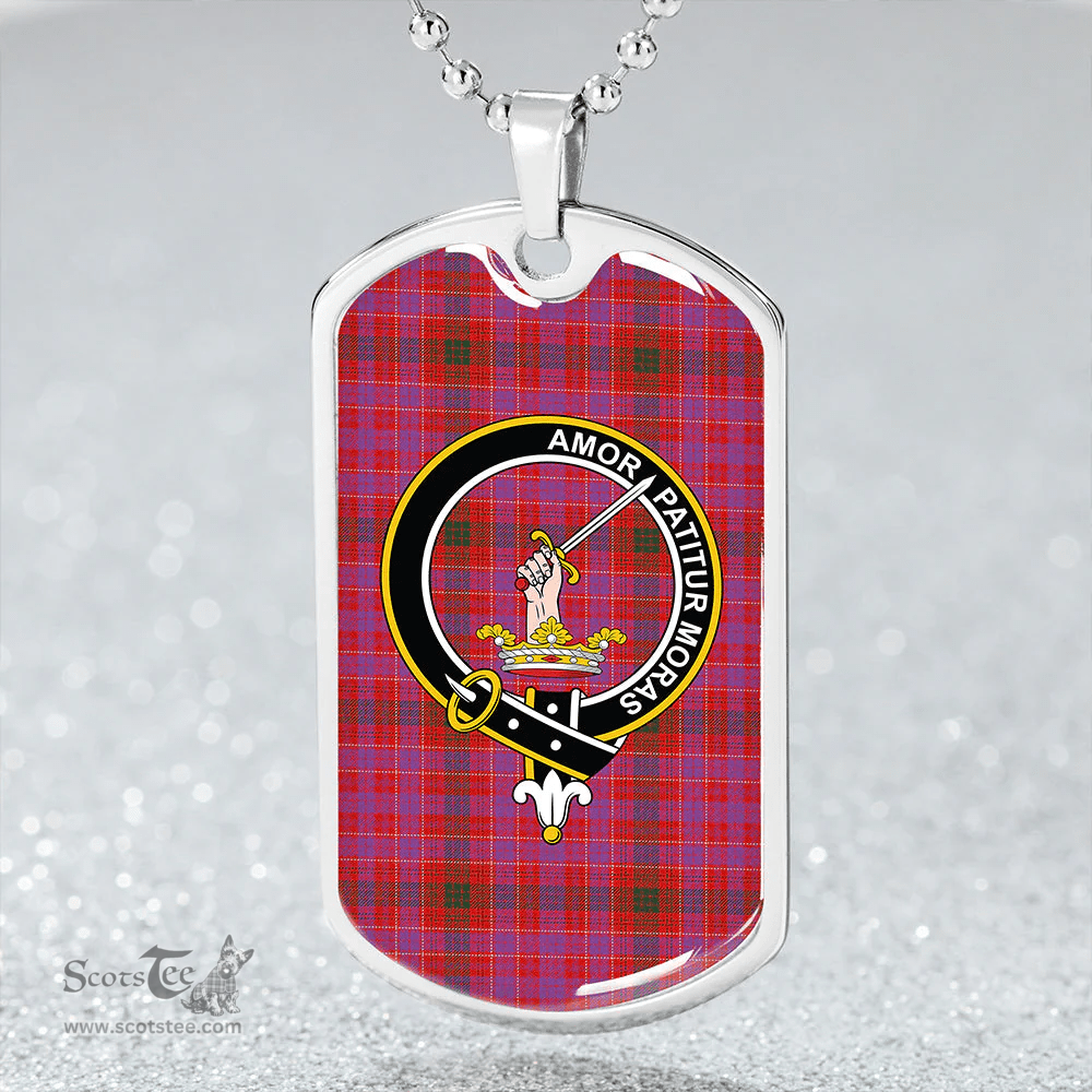 ScottishPlaid Lumsden of Clova Modern Clan Tartan Dog Tag Necklace - Crest Classic Scottish Plaid Tartan Plaid