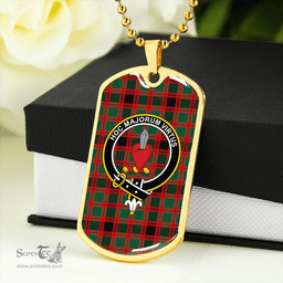 ScottishPlaid Logan #1 Modern Clan Tartan Dog Tag Necklace - Crest Classic Scottish Plaid Tartan Plaid