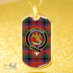 ScottishPlaid Leith (Hay #4) Modern Clan Tartan Dog Tag Necklace - Crest Classic Scottish Plaid Tartan Plaid